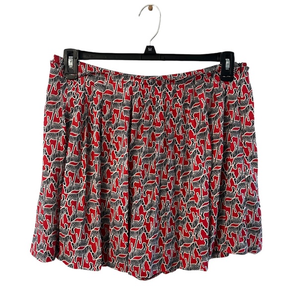Zara Dresses & Skirts - Zara Woman Pleated Mini Skirt with Zebras Red Size Large